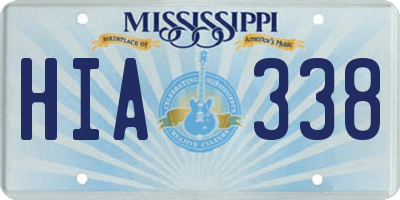 MS license plate HIA338