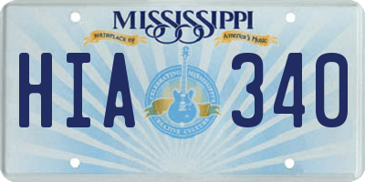 MS license plate HIA340