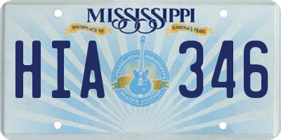 MS license plate HIA346