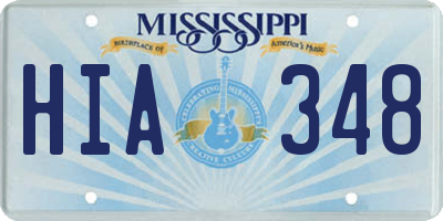 MS license plate HIA348