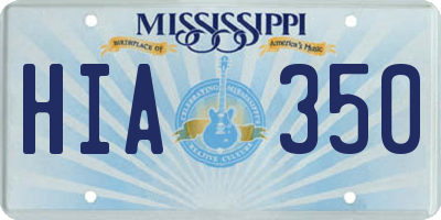 MS license plate HIA350