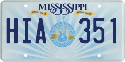 MS license plate HIA351