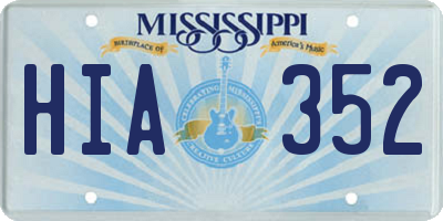 MS license plate HIA352