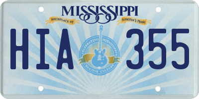 MS license plate HIA355