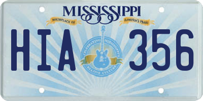 MS license plate HIA356