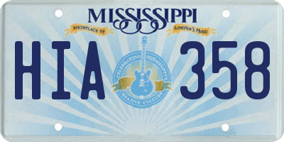 MS license plate HIA358
