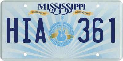 MS license plate HIA361