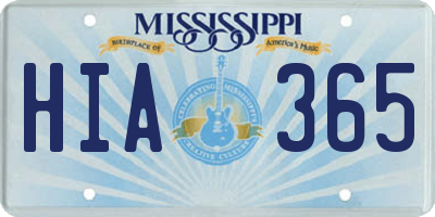 MS license plate HIA365