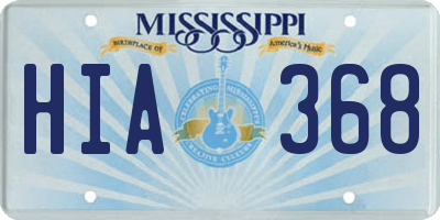 MS license plate HIA368
