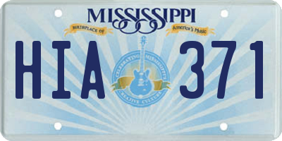 MS license plate HIA371
