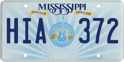 MS license plate HIA372