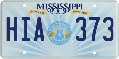 MS license plate HIA373