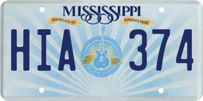 MS license plate HIA374