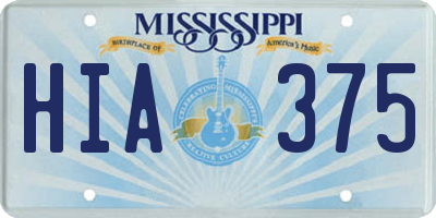 MS license plate HIA375