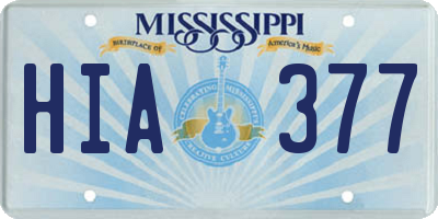 MS license plate HIA377