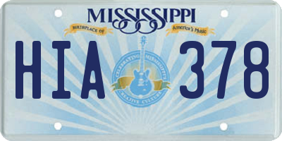 MS license plate HIA378