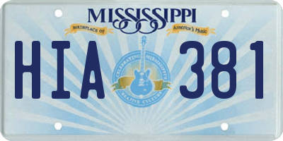 MS license plate HIA381