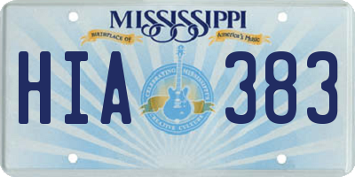 MS license plate HIA383