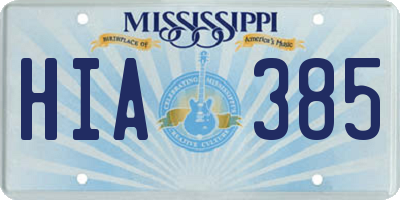 MS license plate HIA385