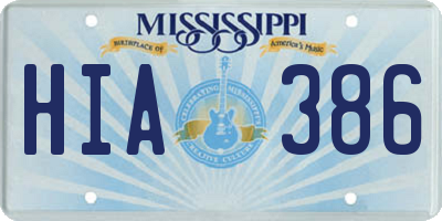 MS license plate HIA386