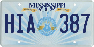 MS license plate HIA387