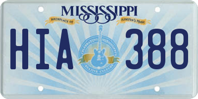 MS license plate HIA388
