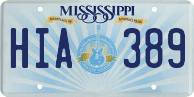 MS license plate HIA389
