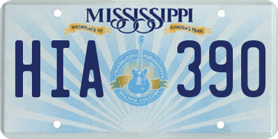 MS license plate HIA390