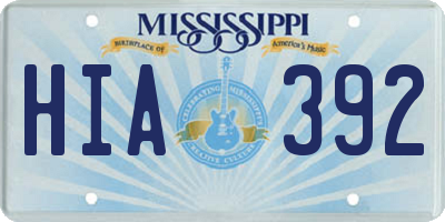 MS license plate HIA392