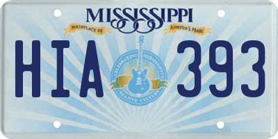 MS license plate HIA393