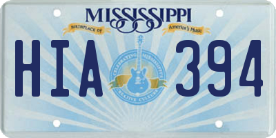 MS license plate HIA394
