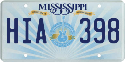 MS license plate HIA398