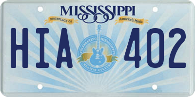 MS license plate HIA402