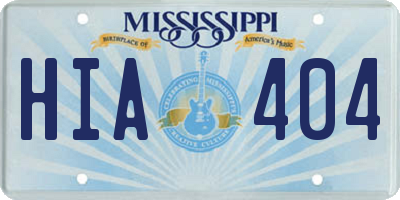 MS license plate HIA404