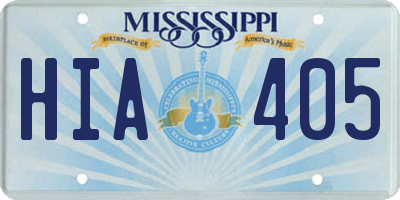 MS license plate HIA405