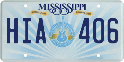 MS license plate HIA406