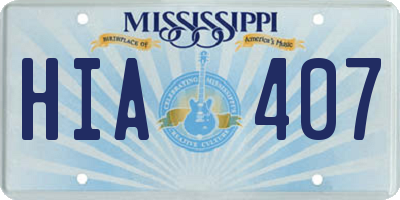 MS license plate HIA407