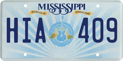 MS license plate HIA409