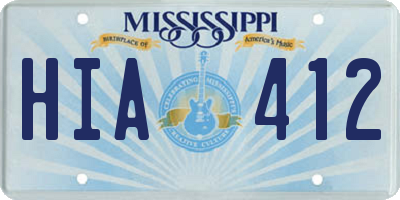 MS license plate HIA412