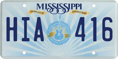MS license plate HIA416