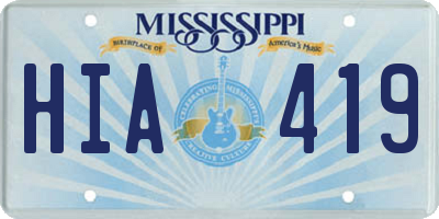 MS license plate HIA419