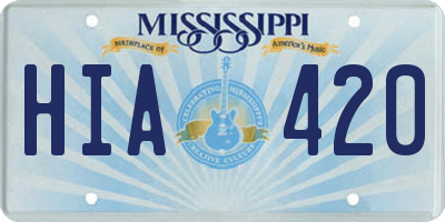 MS license plate HIA420