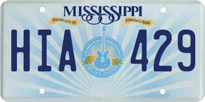 MS license plate HIA429