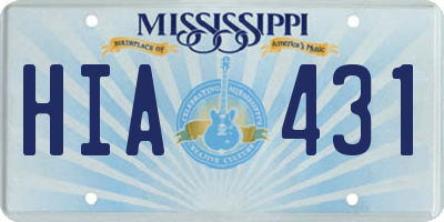MS license plate HIA431