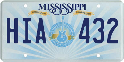 MS license plate HIA432