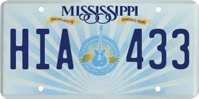 MS license plate HIA433