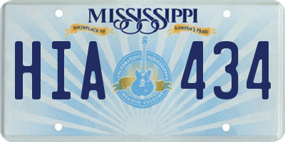 MS license plate HIA434