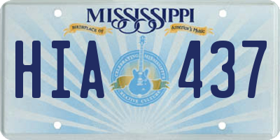 MS license plate HIA437