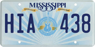 MS license plate HIA438