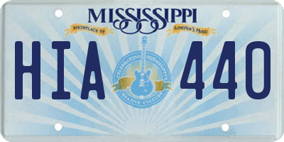 MS license plate HIA440